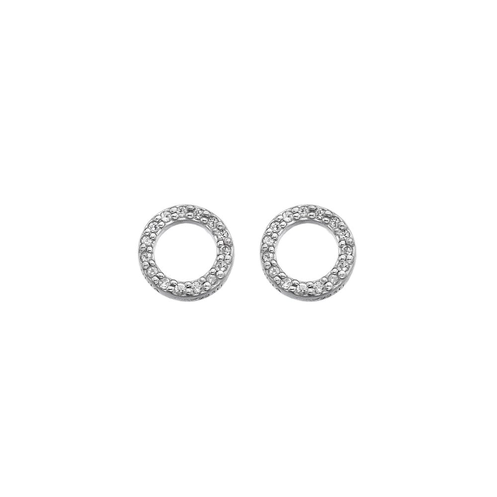 Hot Diamonds 8mm Striking Circle Earrings - Silver