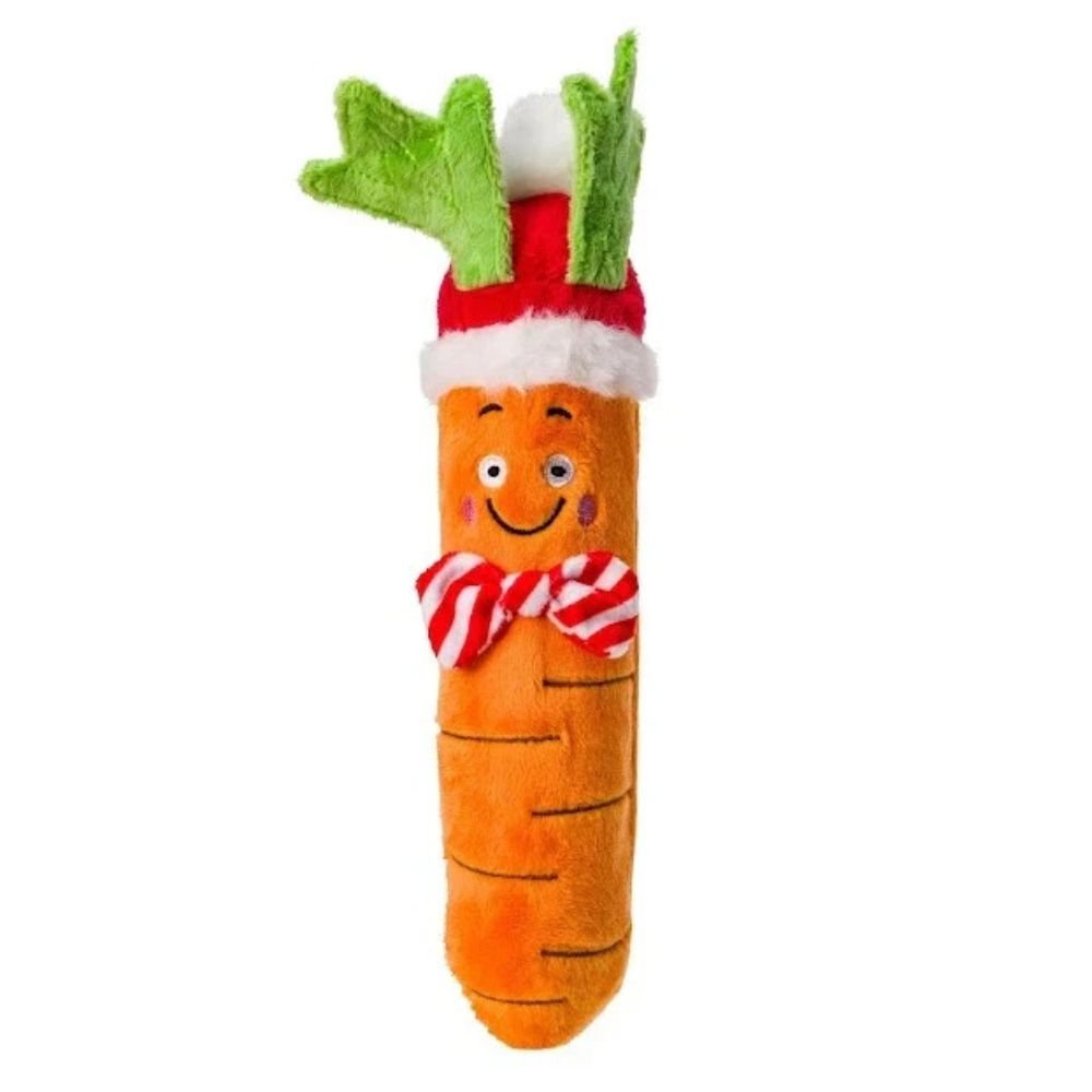 House of Paws Christmas Carrot Squeaker Dog Toy - Old Railway Line Garden Centre