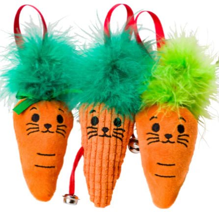 House Of Paws Christmas Carrots Cat Toys - (Pack of 3) - Old Railway Line Garden Centre
