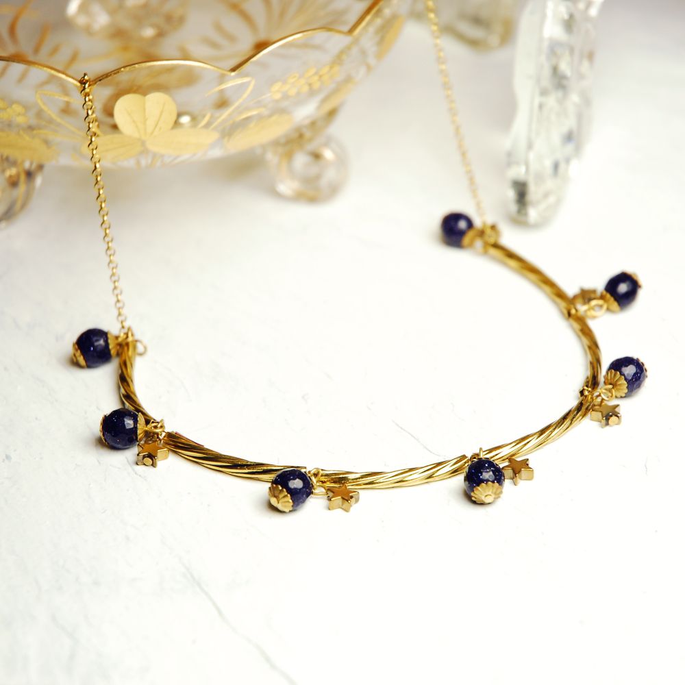Rosie Fox Navy Starstone Gemstone Necklace