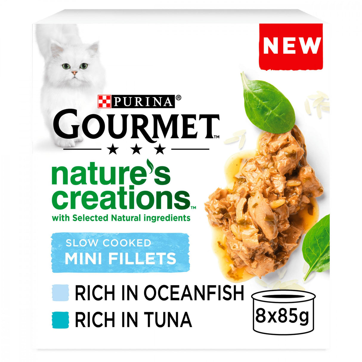 Gourmet Nature's Creations 85g Slow Cooked Fish Wet Cat Food Cans 8pk