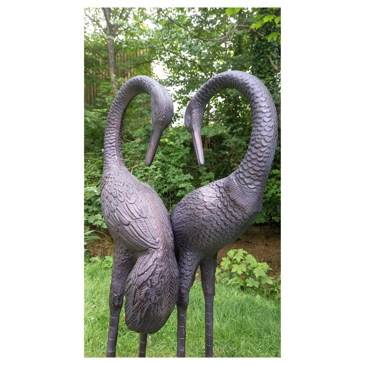 Inspirational Gifting Pair of Love Cranes Garden Ornament - Old Railway Line Garden Centre