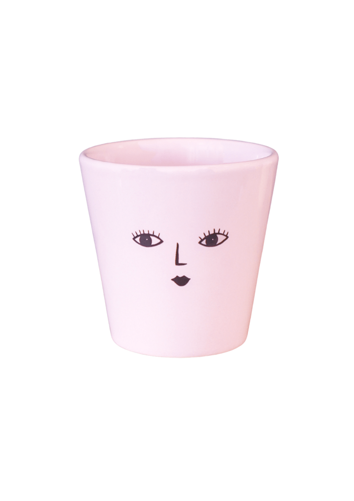 Ivyline 10cm Pink Wakey Face Indoor Pot - FPWP10 - Old Railway Line Garden Centre