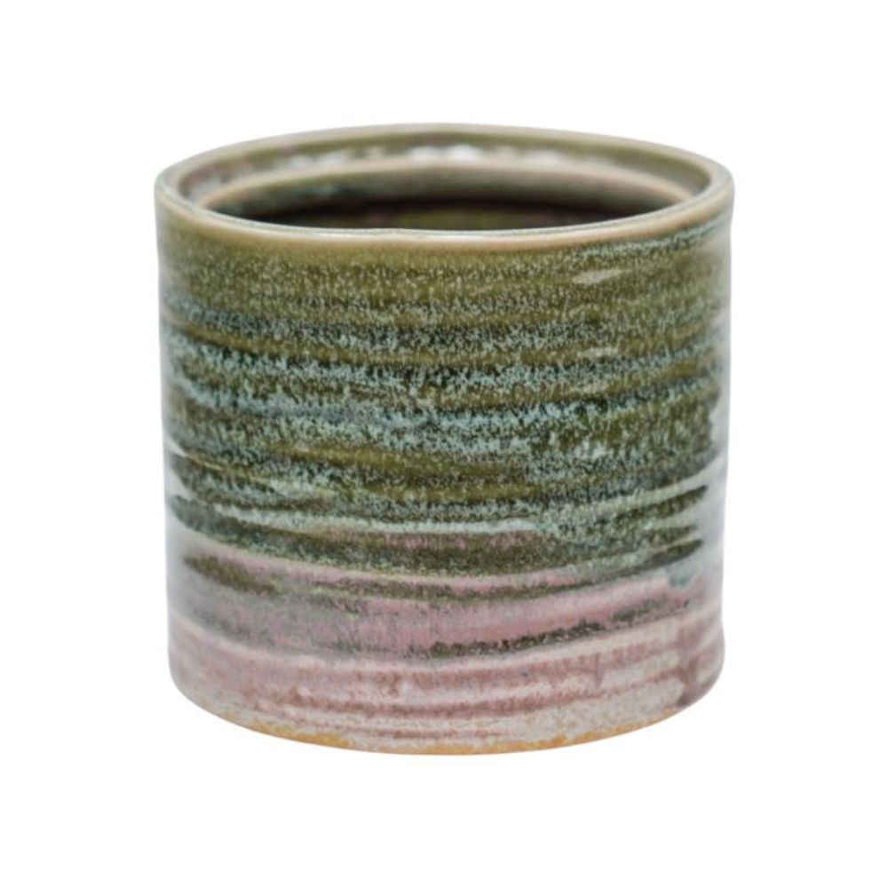 Ivyline 13cm Avonlea Rippled Pot - Green
