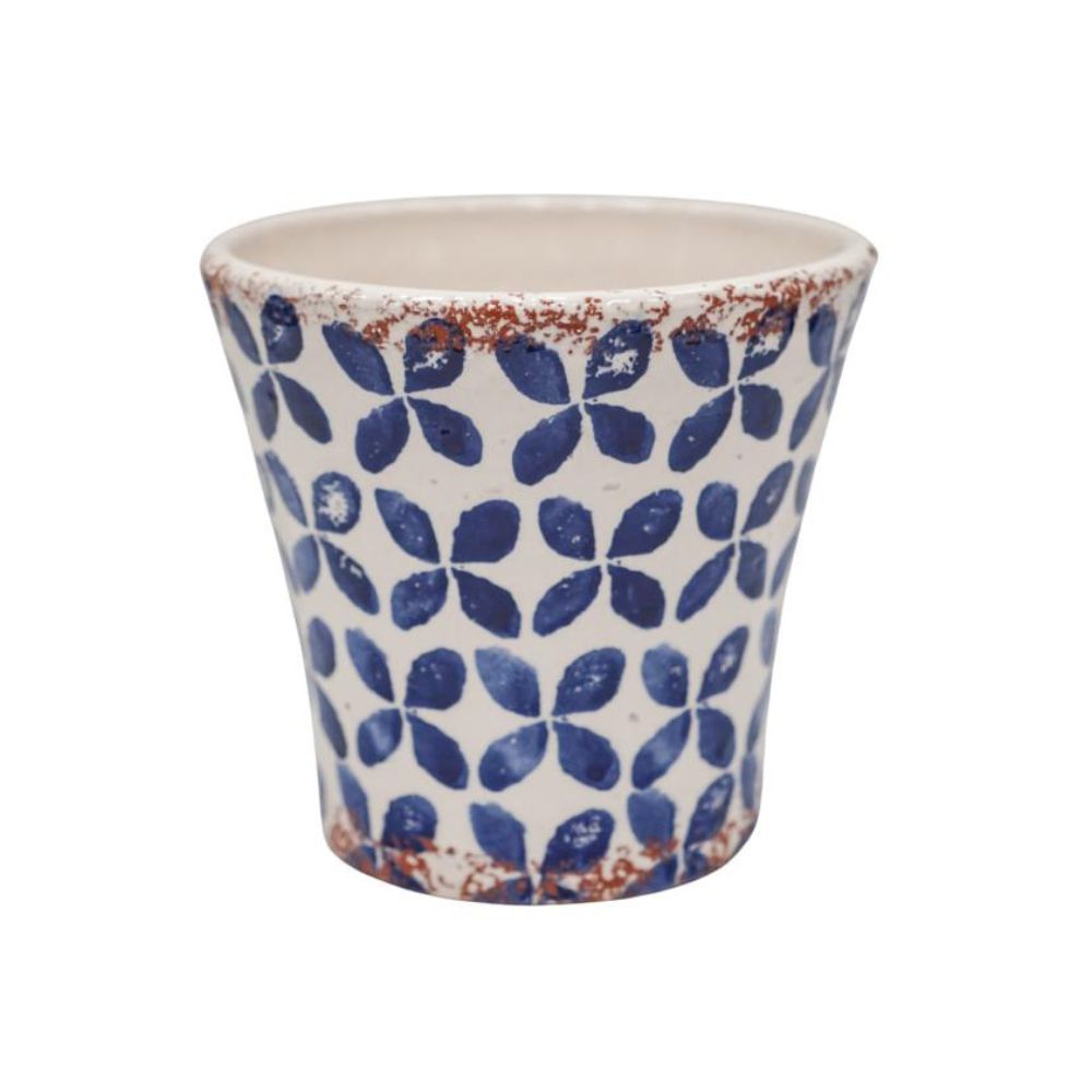 Ivyline 14.5cm Porto Tile Tapered Pot - Blue