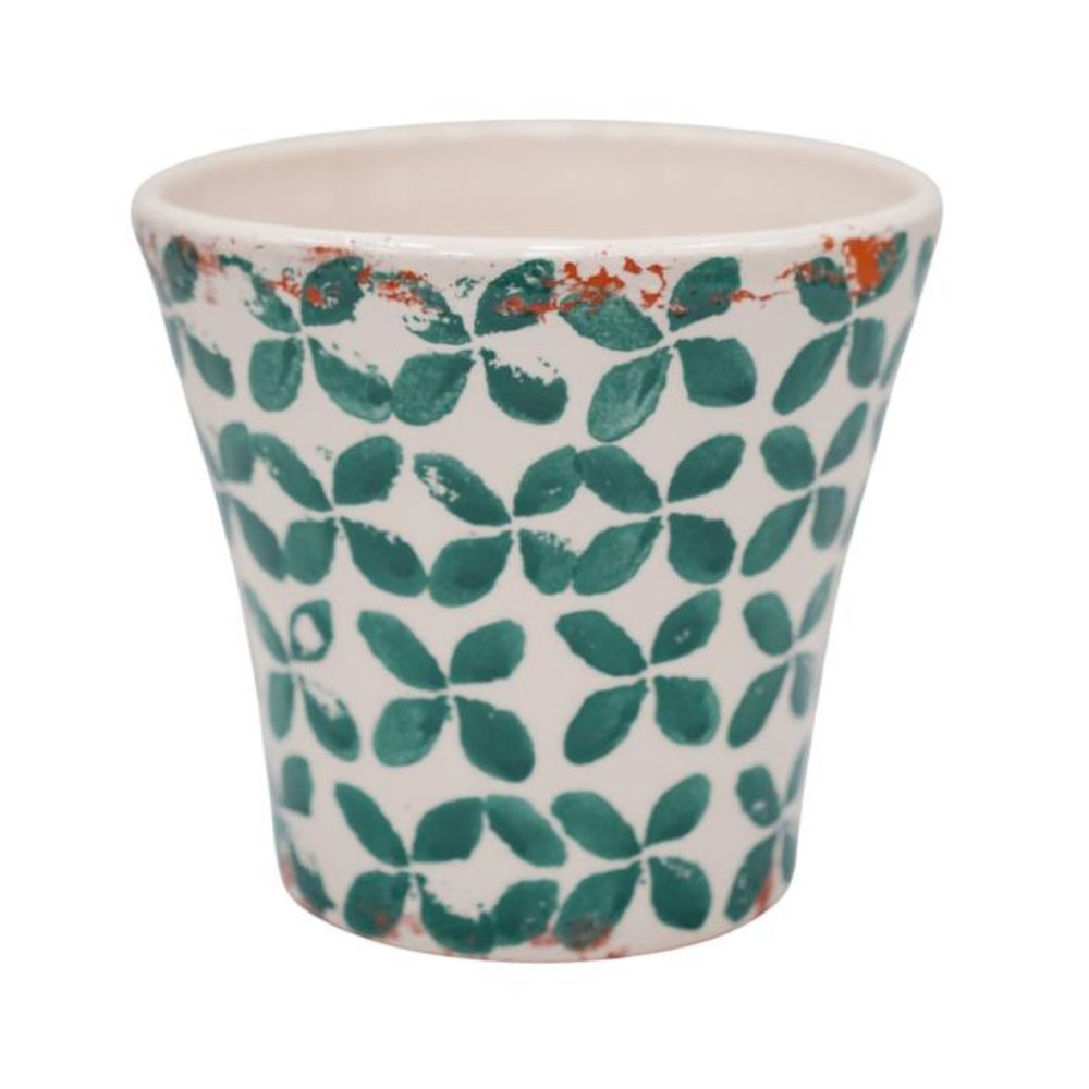 Ivyline 14.5cm Porto Tile Tapered Pot - Green