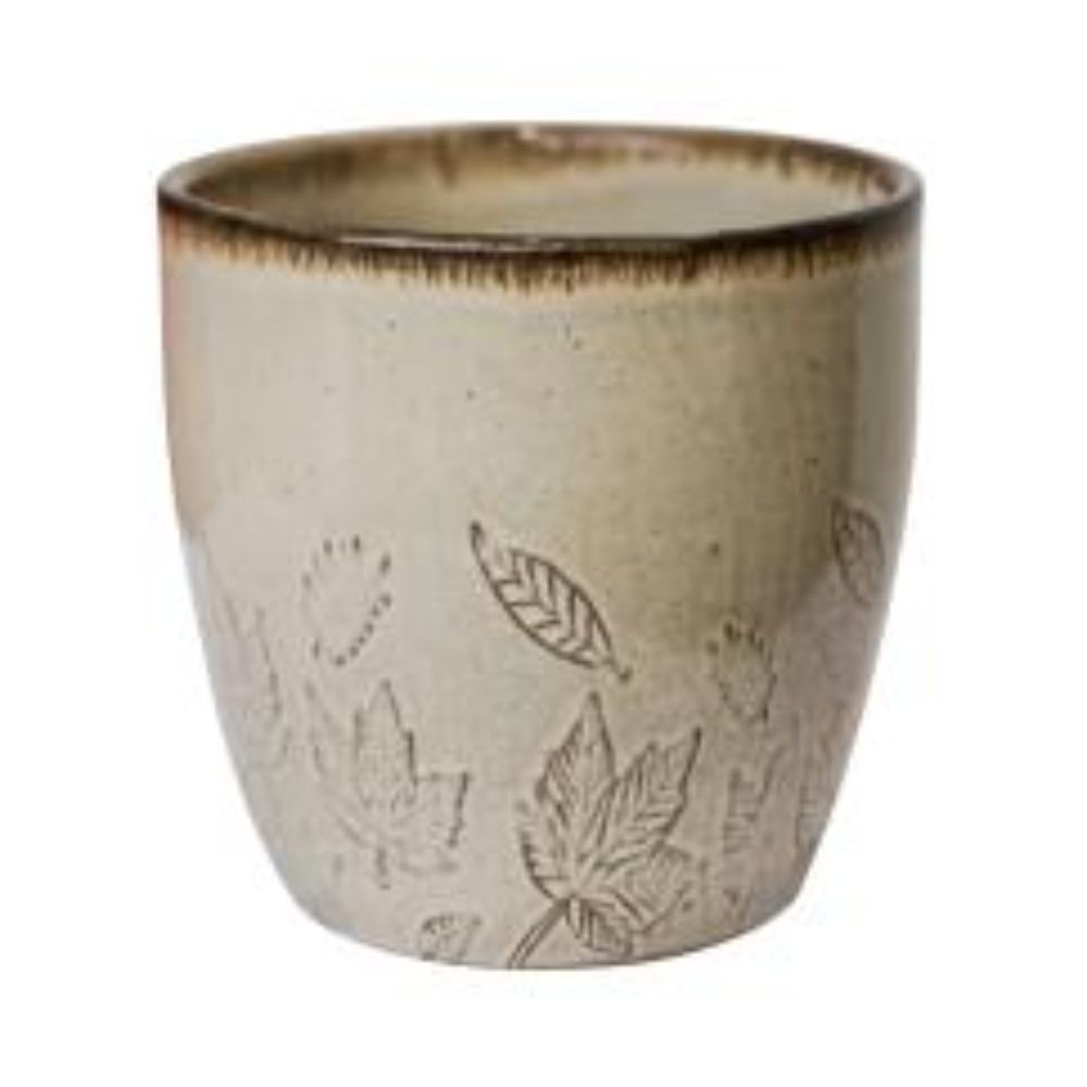 Ivyline 17cm Hemlock Autumn Leaves Planter - Oat