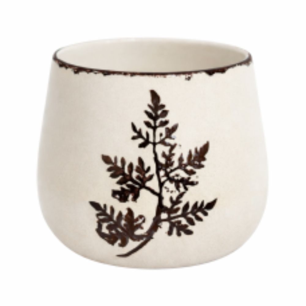 Ivyline 20cm Carmen Leaf Planter - Ivory
