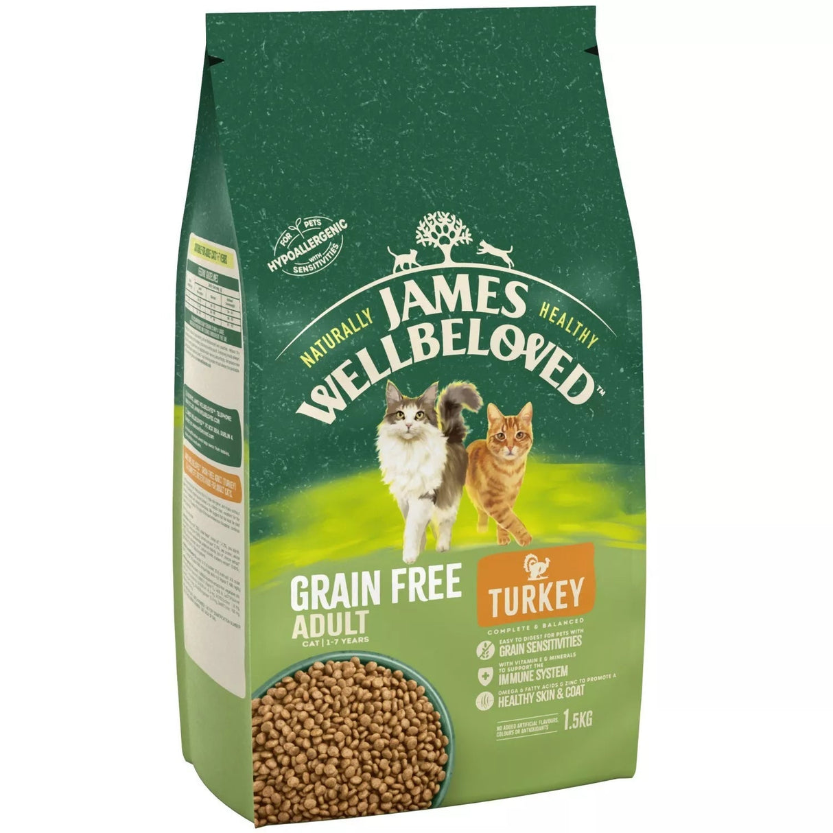 James Wellbeloved 1.5kg Turkey Adult No Cereal Dry Cat Food - Old Railway Line Garden Centre