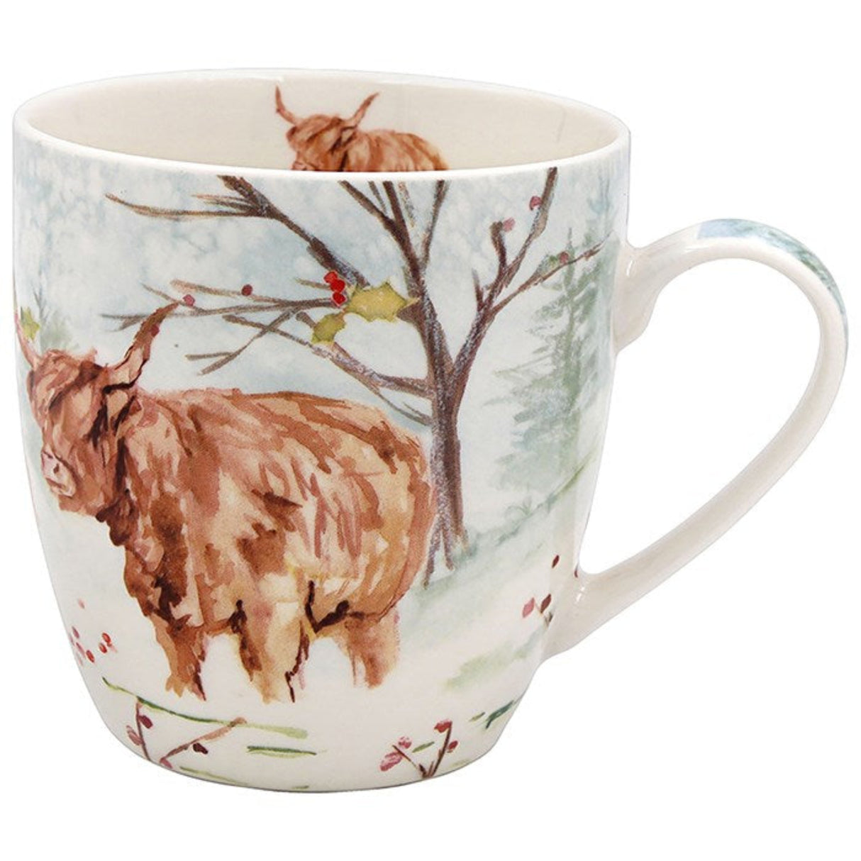 Jennifer Rose 10cm Christmas Highland Cow Breakfast Mug