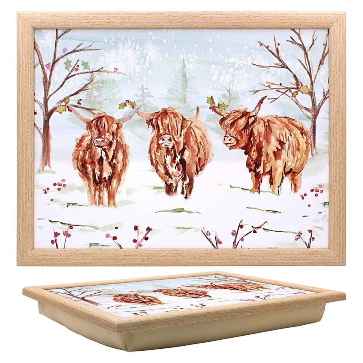 Jennifer Rose 44cm Highland Cow Christmas Laptray