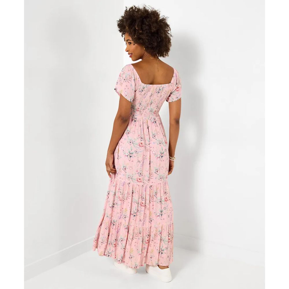 Joe Browns Beautiful Butterfly Print Crinkle Dress - Pink