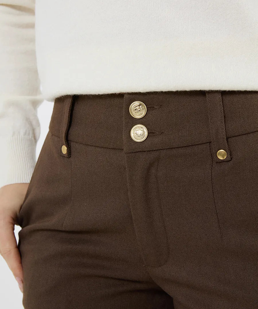 Joe Browns Double Button Wide Leg Trouser - Khaki