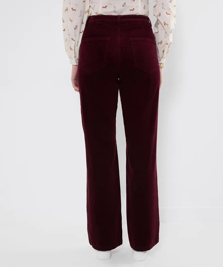 Joe Browns Indie Cord Wide Leg Trouser - Burgundy