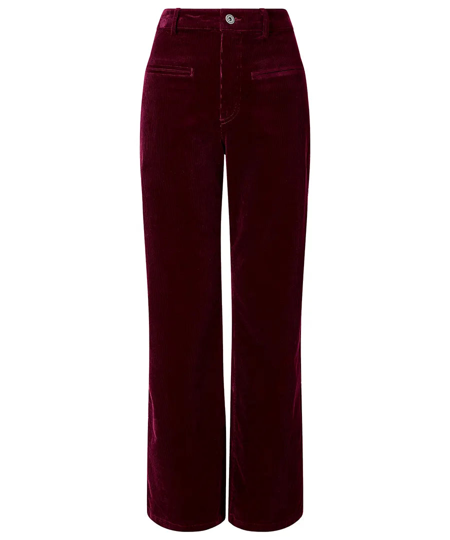 Joe Browns Indie Cord Wide Leg Trouser - Burgundy
