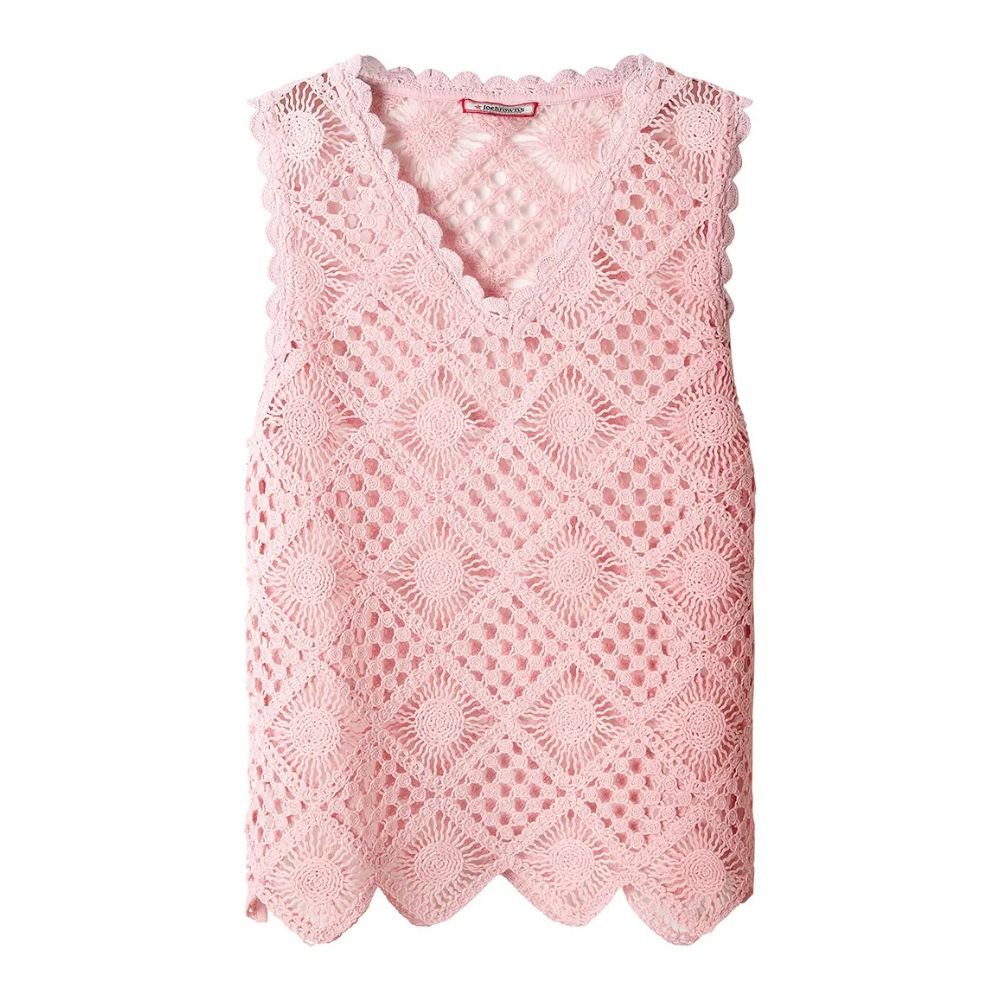 Joe Browns Liliana Crochet Vest - Blush - Old Railway Line Garden Centre