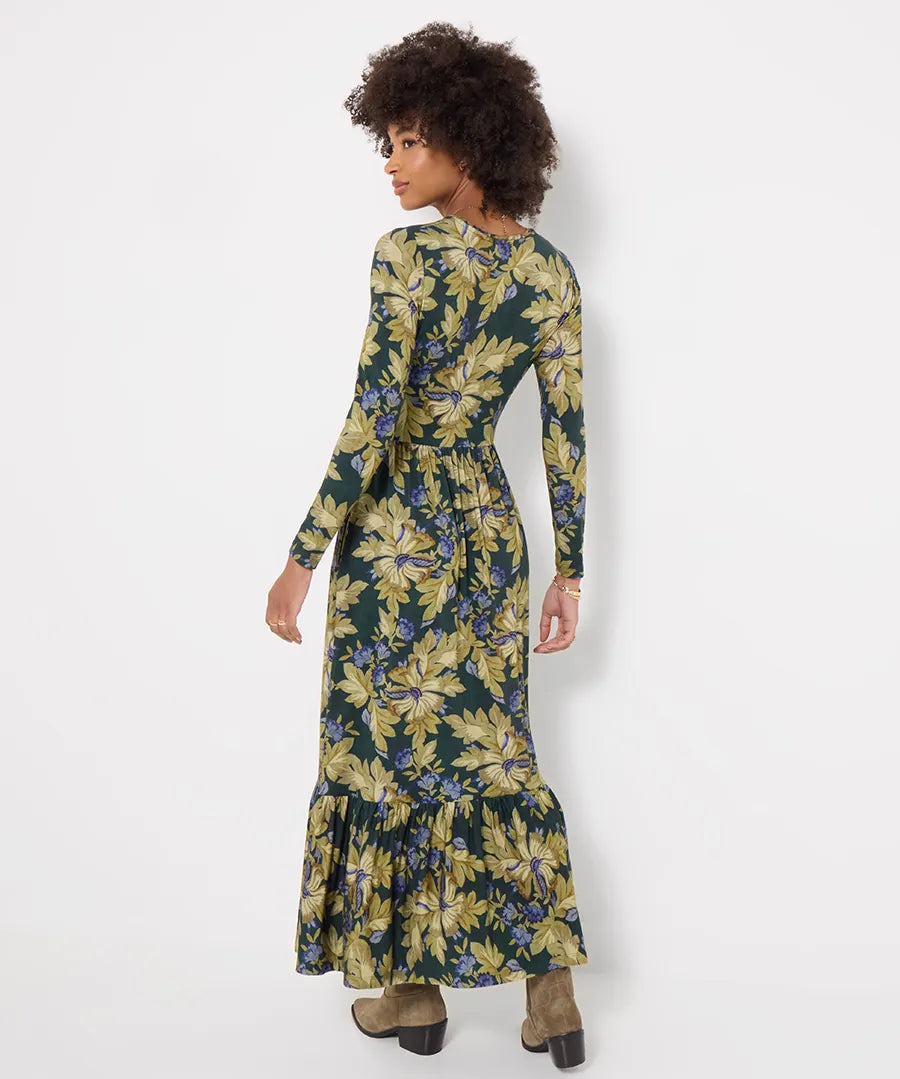 Joe Browns Orla Long Sleeve Jersey Maxi Dress - Green