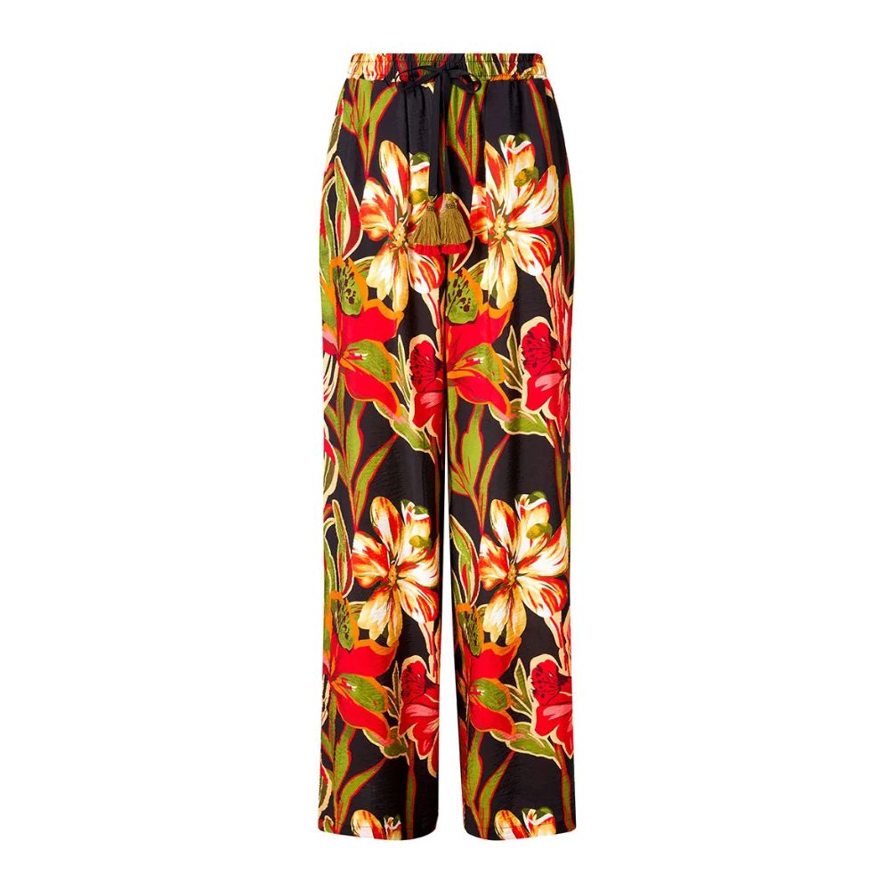 Joe Browns Paloma Printed Floral Wide Leg Trousers - Black