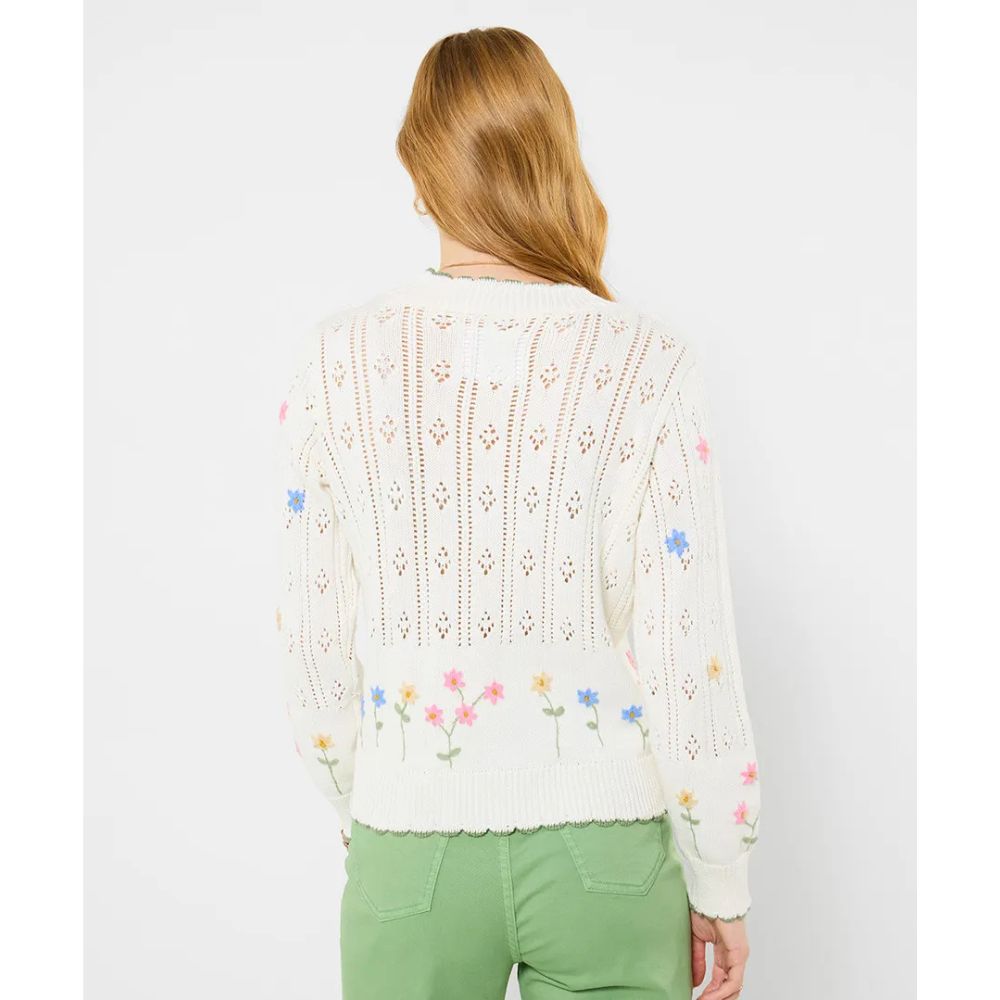 Joe Browns Spring Florals Embroidered Cardigan - White