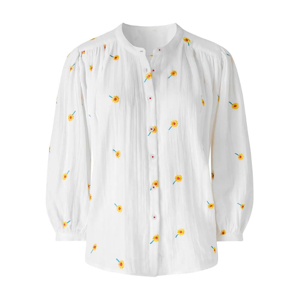 Joe Browns Sunshine Embroidered Cotton Blouse - White