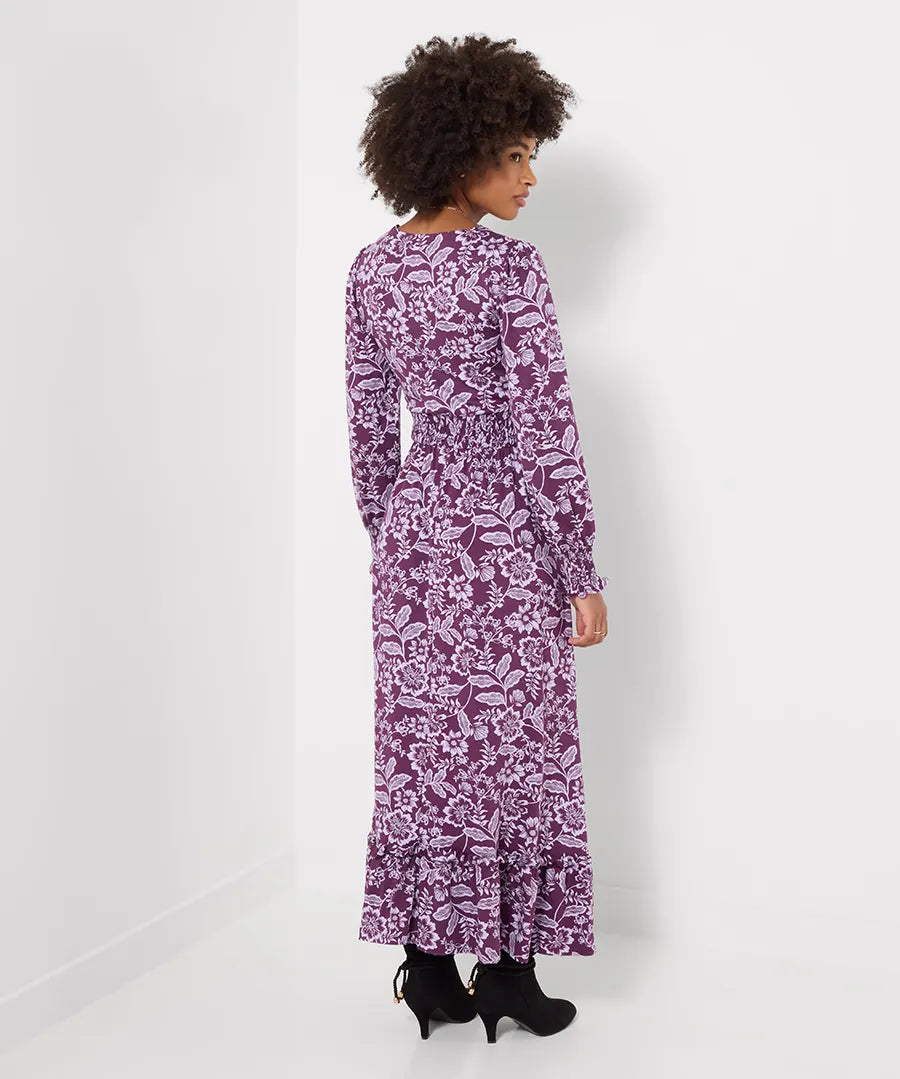 Joe Browns Thea Long Sleeve Jersey Maxi Dress - Purple