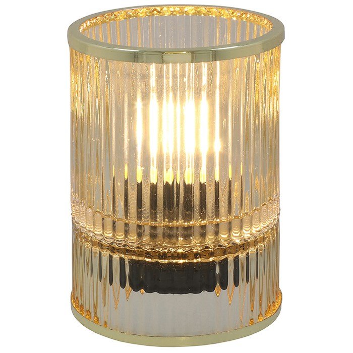 Joe Davies 15cm Large Gold Lines Posh LED Lamp - 351061 - Old Railway Line Garden Centre