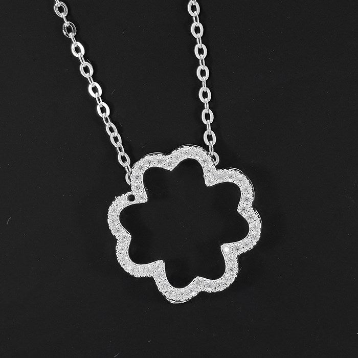 Joe Davies 42cm Silver Plated Clover Outline Sparkle Necklace - 334310 - Old Railway Line Garden Centre