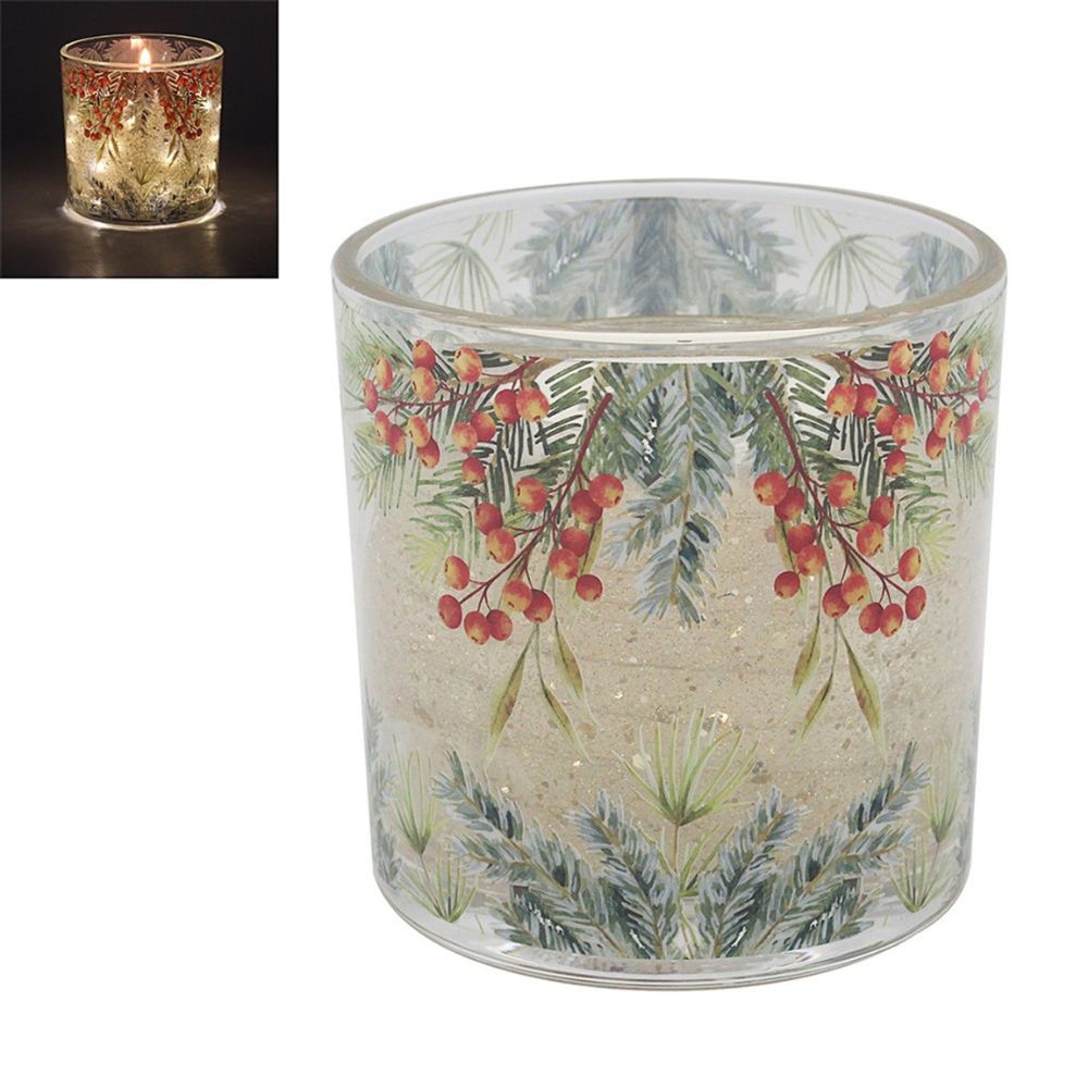 Joe Davies Christmas Holly & Berry LED Candle