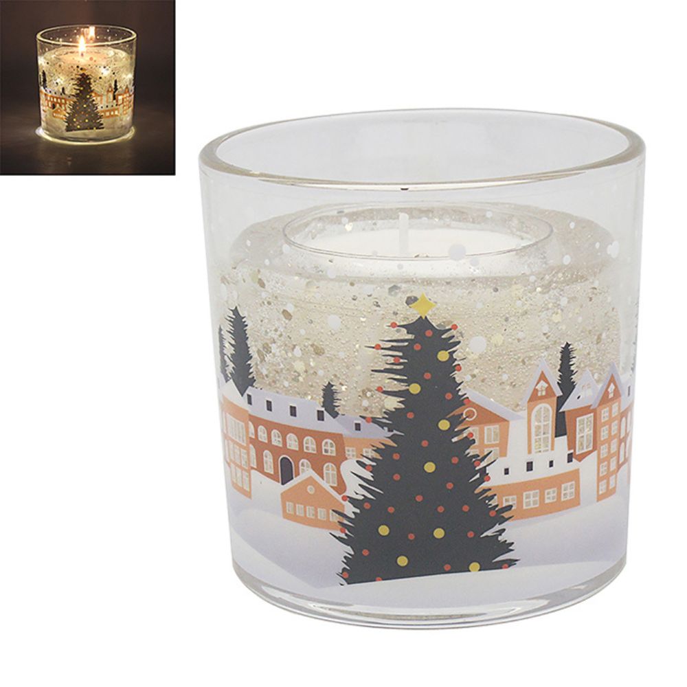 Joe Davies Christmas LED Winter Town Gel Candle - Small