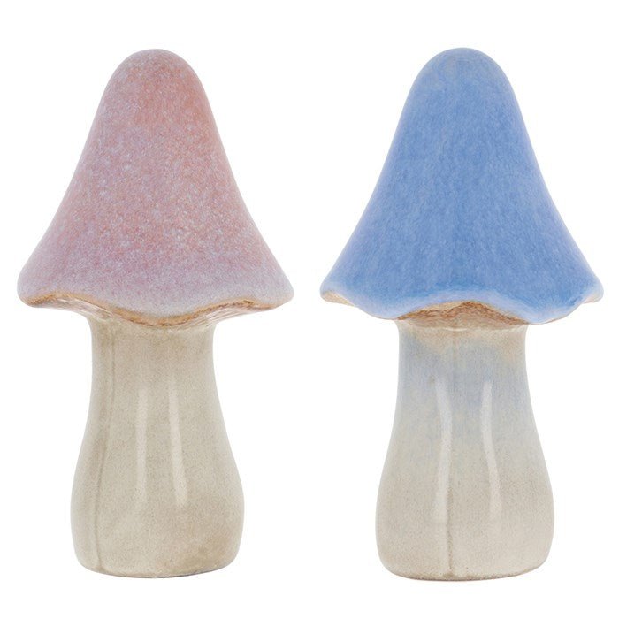 Joe Davies Large Pretty Ceramic Bell Mushroom Ornaments (Choice of 2) - Old Railway Line Garden Centre