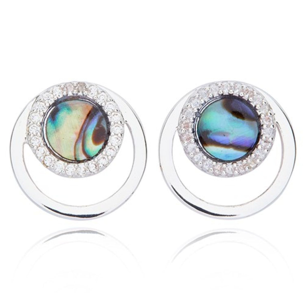 Joe Davies Paula Shell Modern Circles Silver Plated Earrings - Old Railway Line Garden Centre