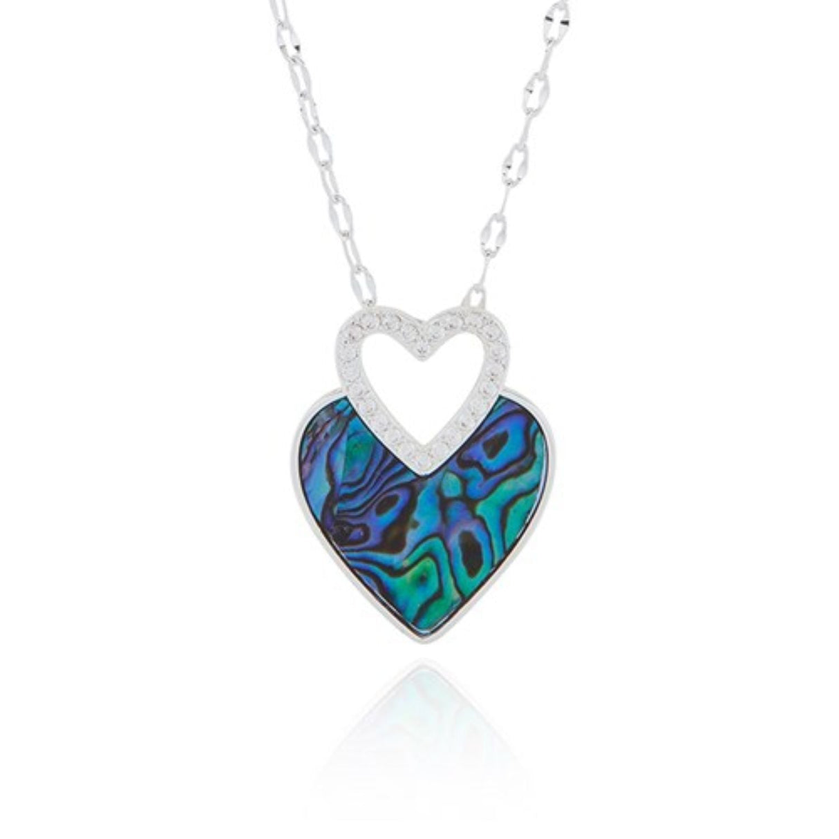 Joe Davies Paula Shell Silver Plated Heart Duo Necklace - Old Railway Line Garden Centre