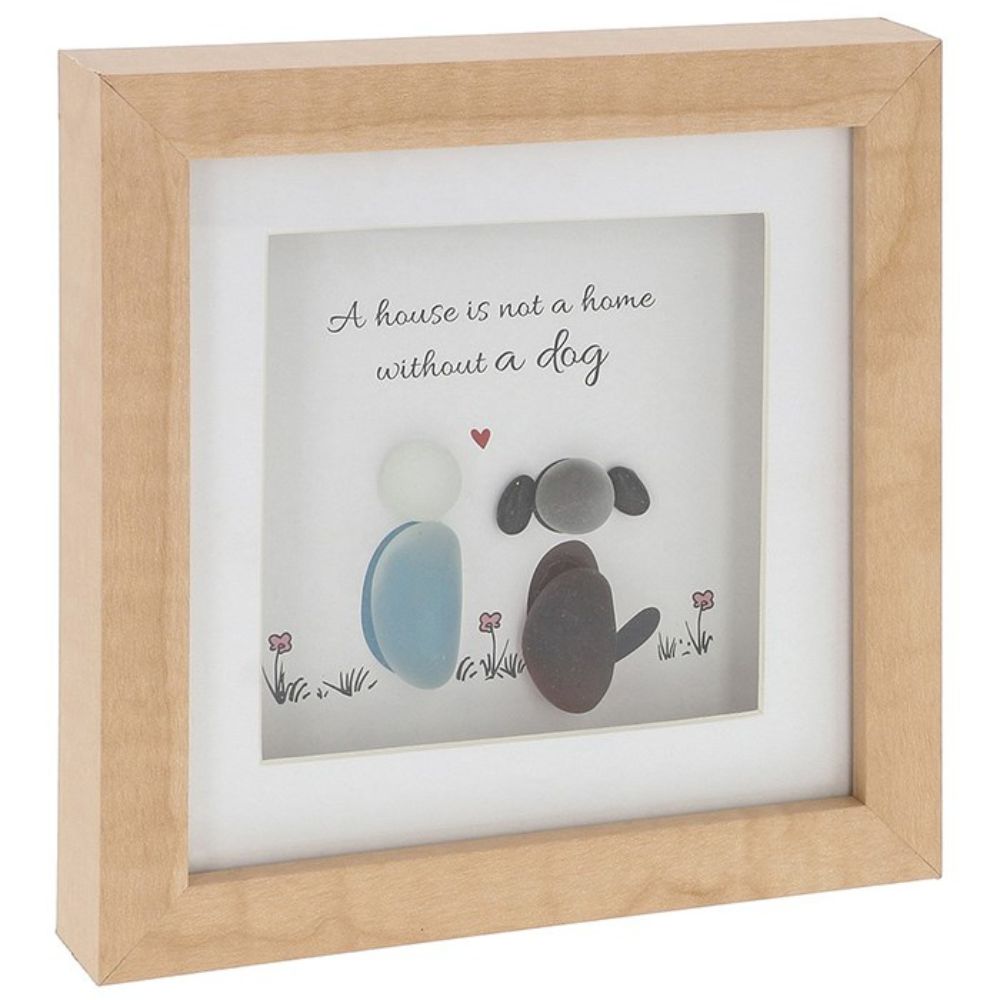 Joe Davies Pebble Glass Sqaure Plaque Dogs