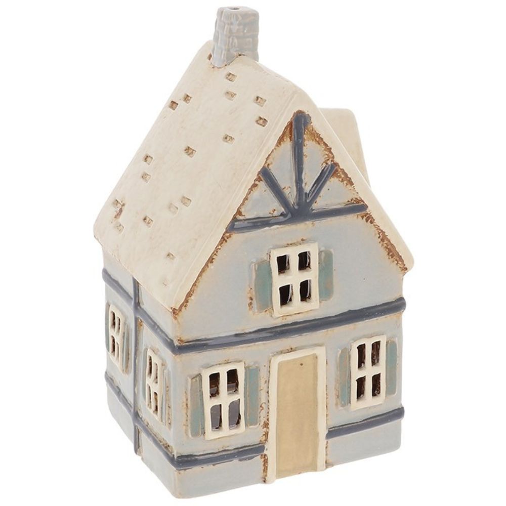 Joe Davies 20cm Village Pottery Blue Tudor House Tealight
