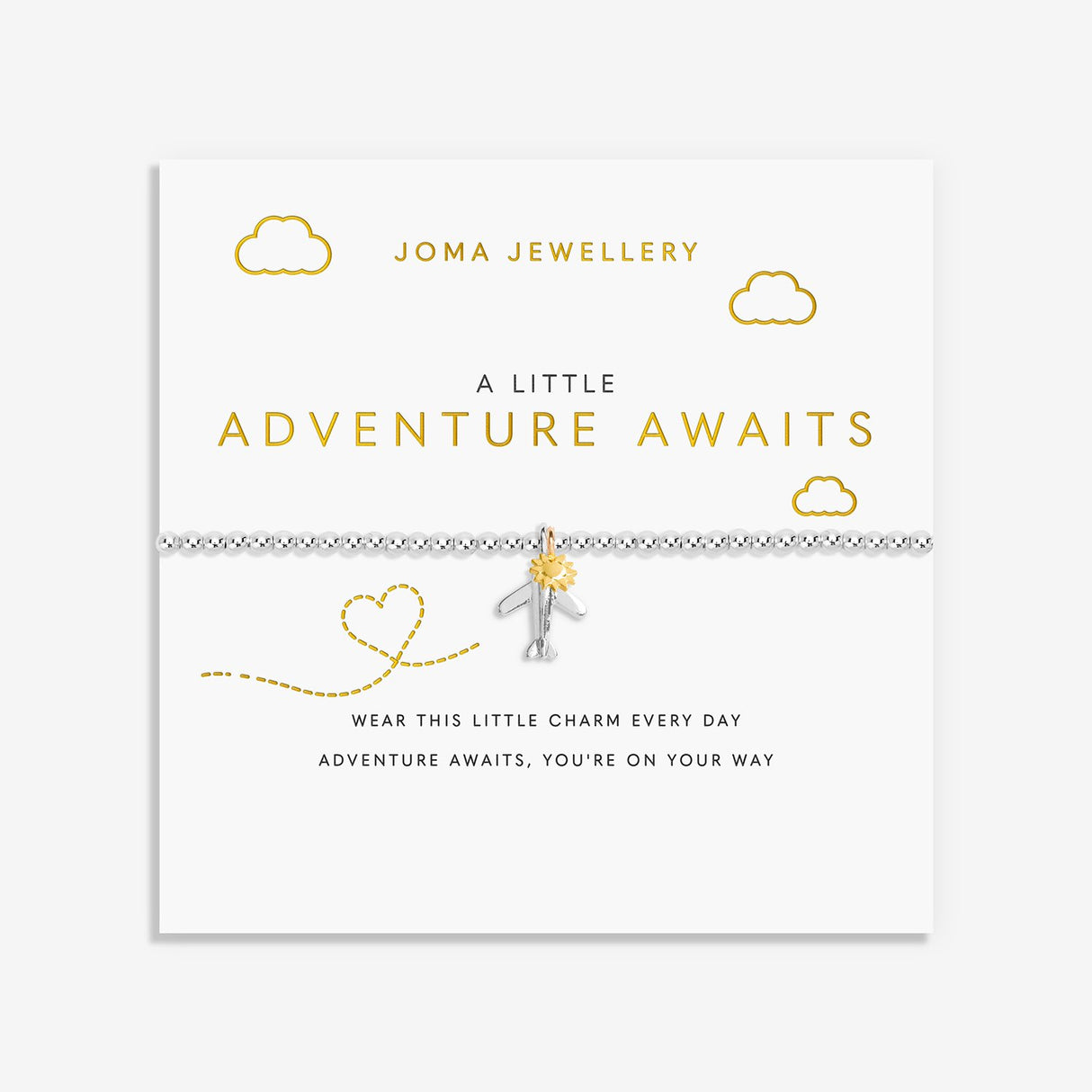 Joma Jewellery A Little 'Adventure Awaits' Airplane Bracelet - Silver