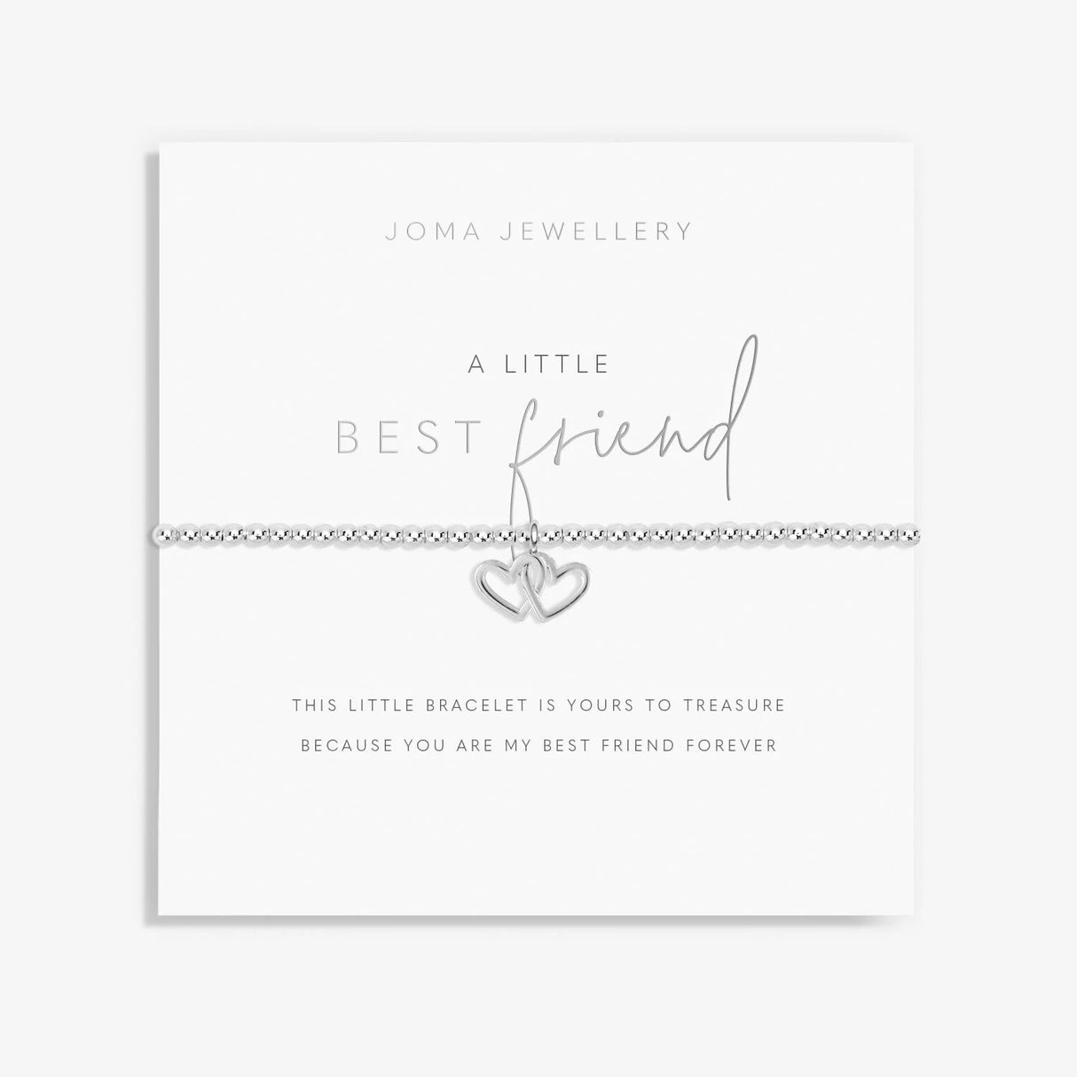 Joma Jewellery A Little 'Best Friend' Double Heart Bracelet - Silver - Old Railway Line Garden Centre