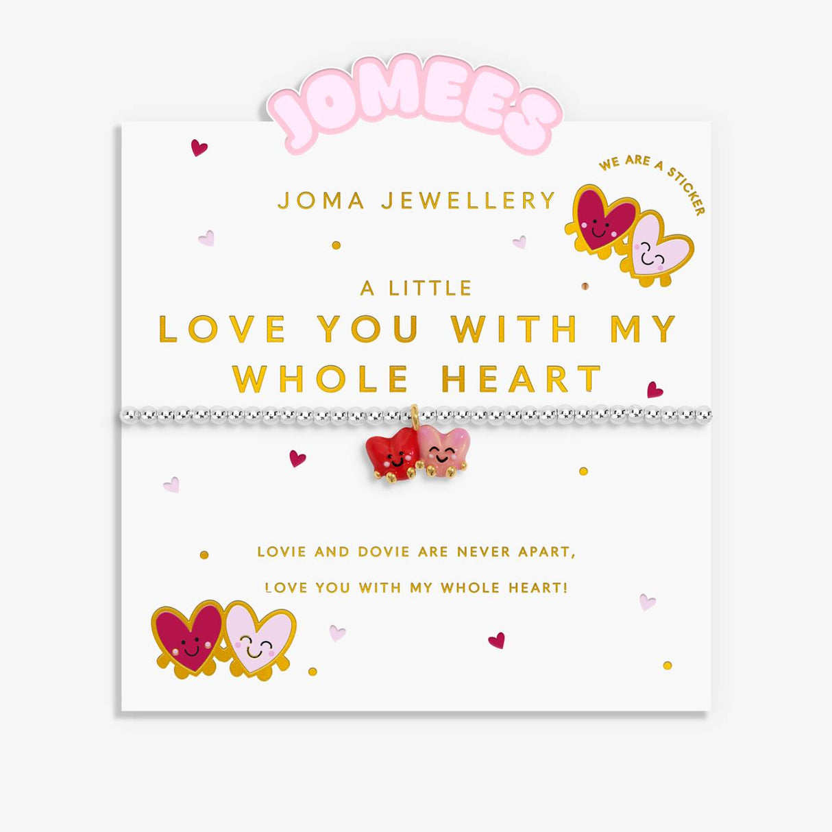 Joma Jewellery A Little Jomees 'Love You With My Whole Heart' Kids Bracelet - Silver
