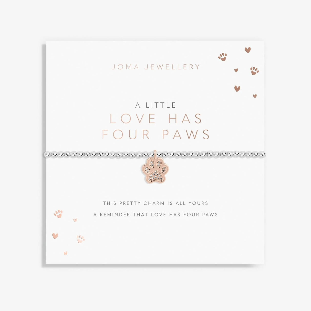 Joma Jewellery A Little 'Love Has Four Paws' Bracelet - Silver - Old Railway Line Garden Centre
