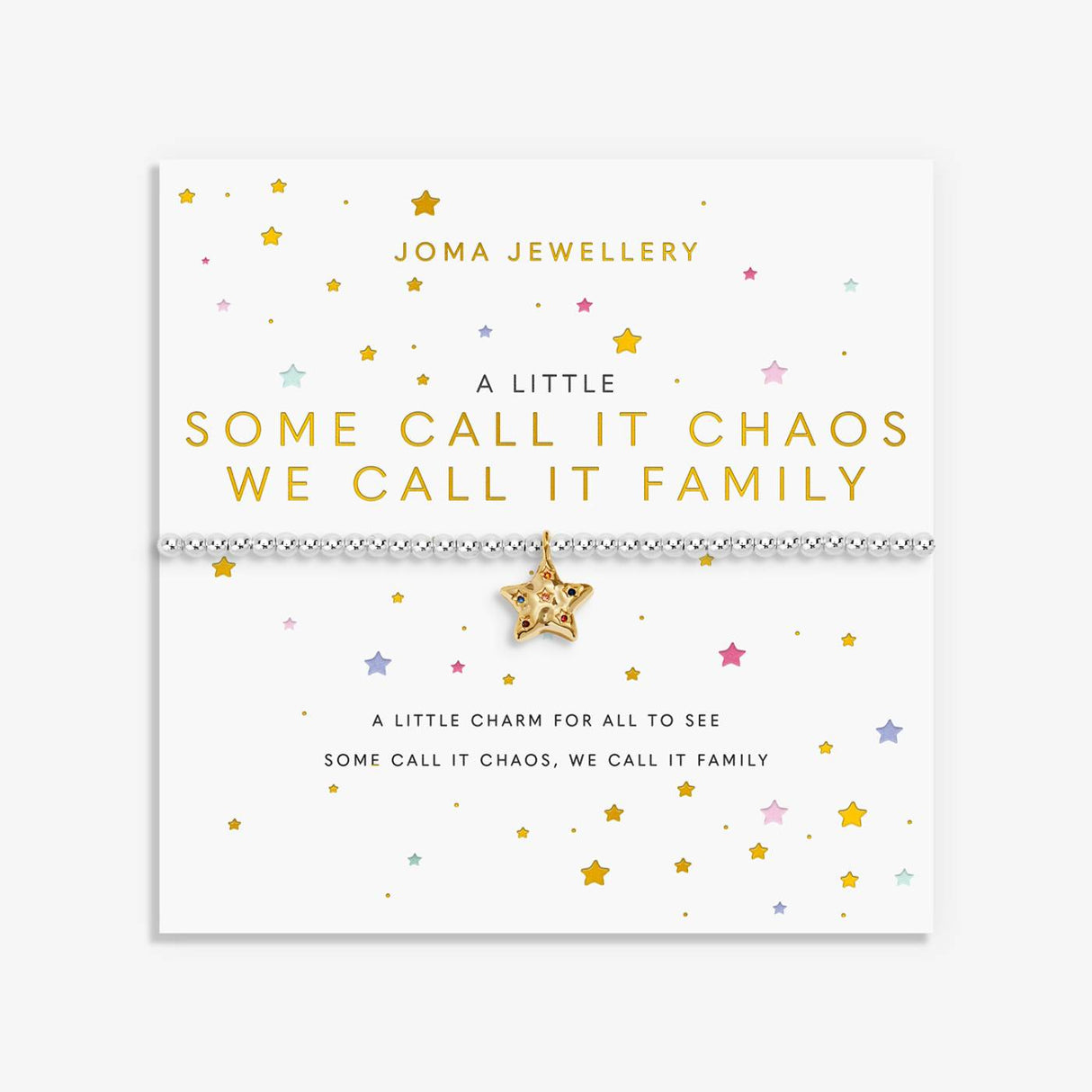 Joma Jewellery A Little 'Some Call It Chaos We Call It Family' - Silver/Gold