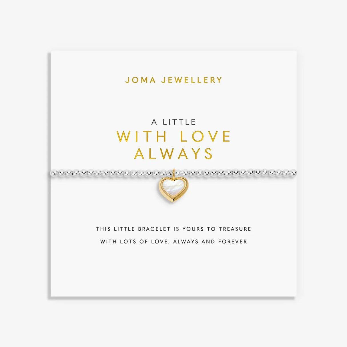Joma Jewellery A Little 'With Love Always' Bracelet - Silver/Gold
