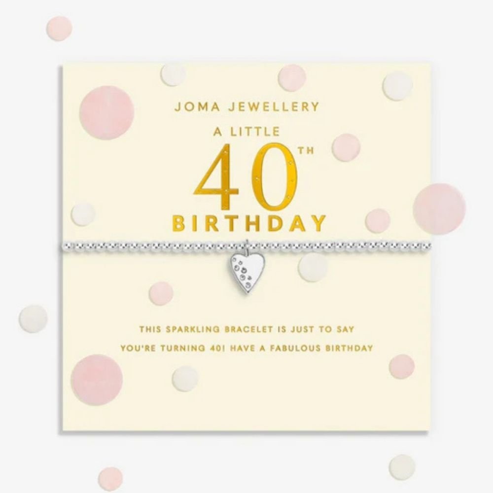 Joma Jewellery Confetti A Little 40th Birthday Silver Plated Bracelet - Old Railway Line Garden Centre