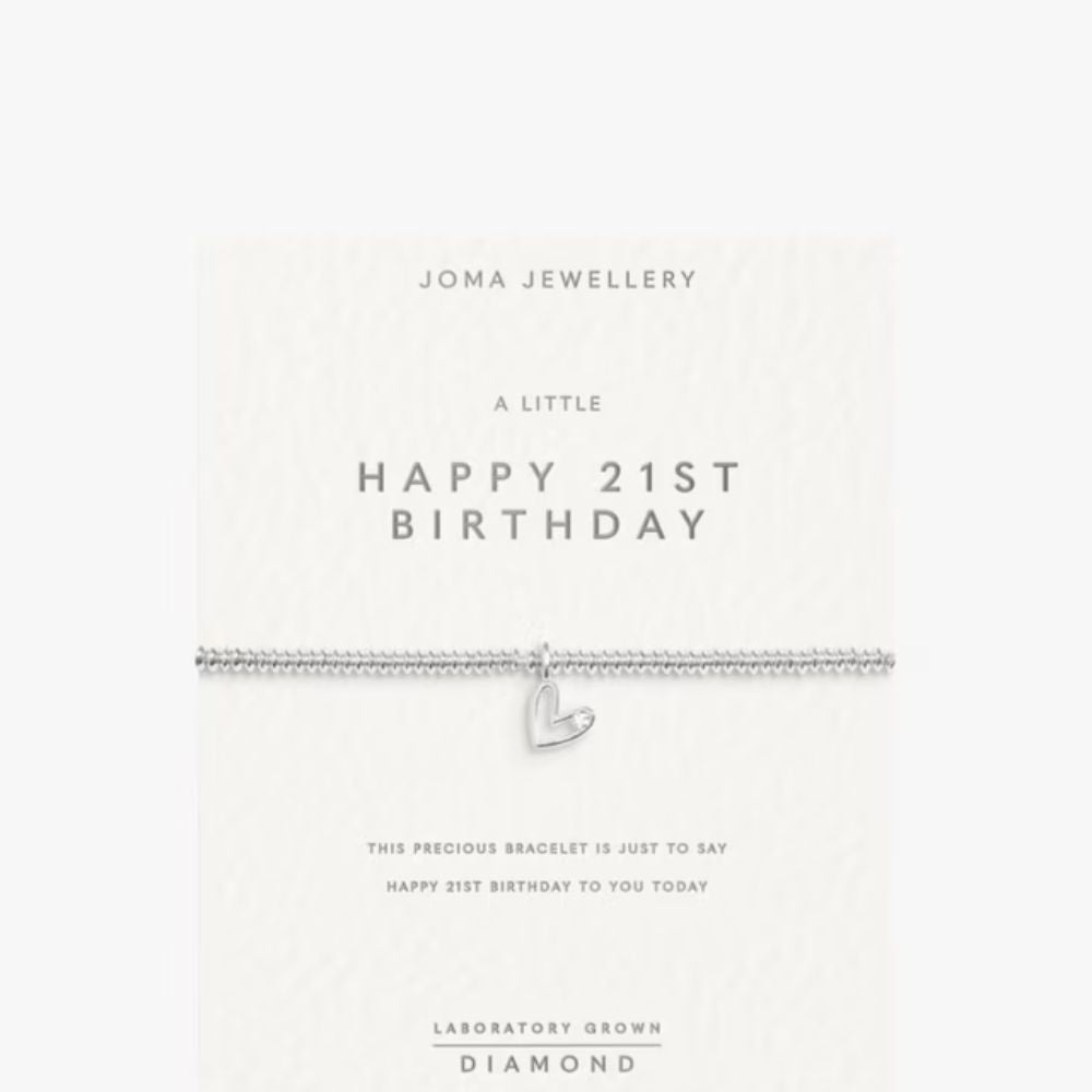Joma Jewellery Lab Grown Diamond Happy 21st Birthday Bracelet