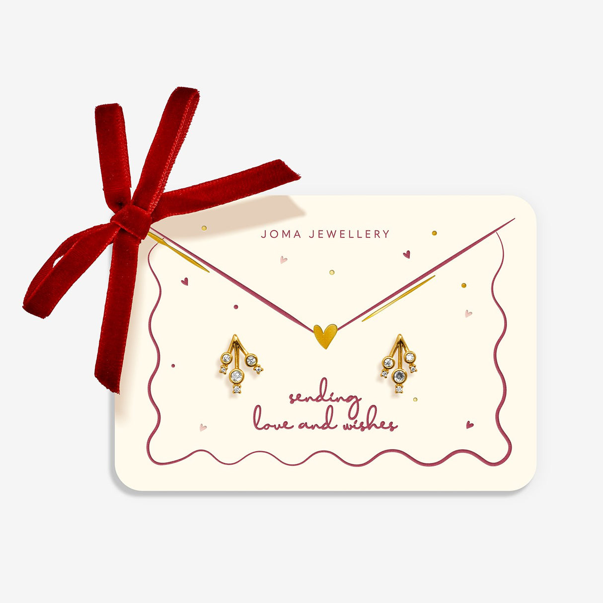 Joma Jewellery Sending Love And Wishes Cubic Zirconia Stud Earrings - Gold