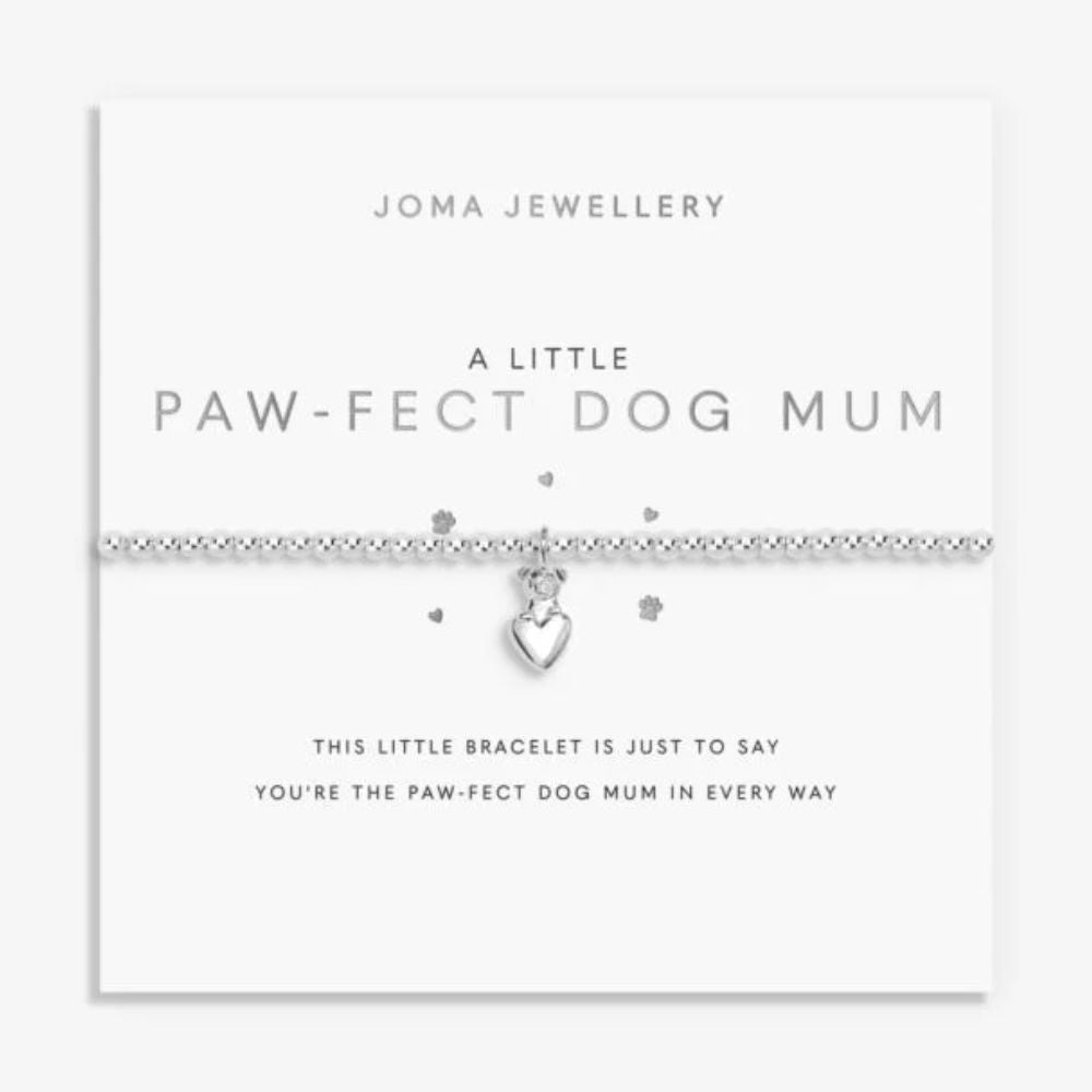 Joma Jewllery A Little 'Paw-Fect Dog Mum' Bracelet - Silver Plated - Old Railway Line Garden Centre
