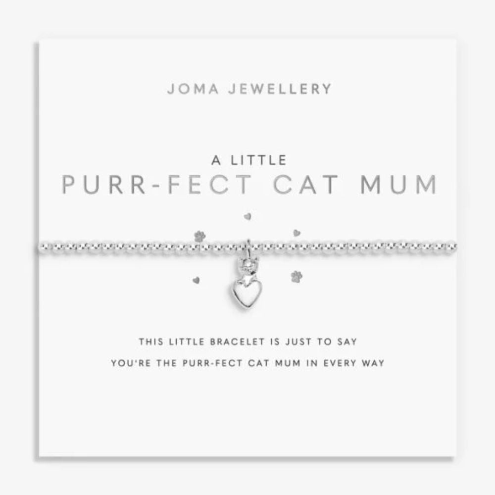 Joma Jewllery A Little 'Purr-Fect Cat Mum' Bracelet - Silver Plated - Old Railway Line Garden Centre