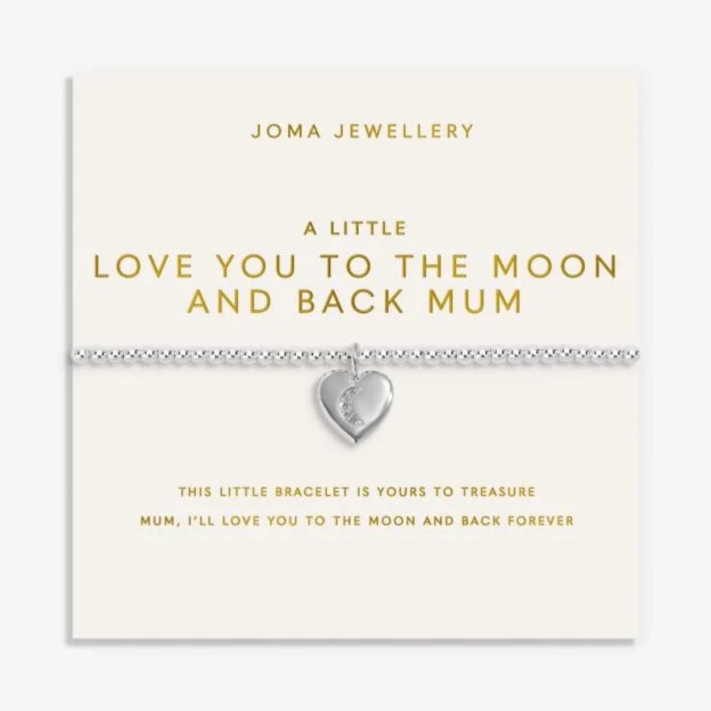 Joma Jewllery Mother's Day A Little 'Love You To The Moon And Back' Bracelet - Silver Plated - Old Railway Line Garden Centre