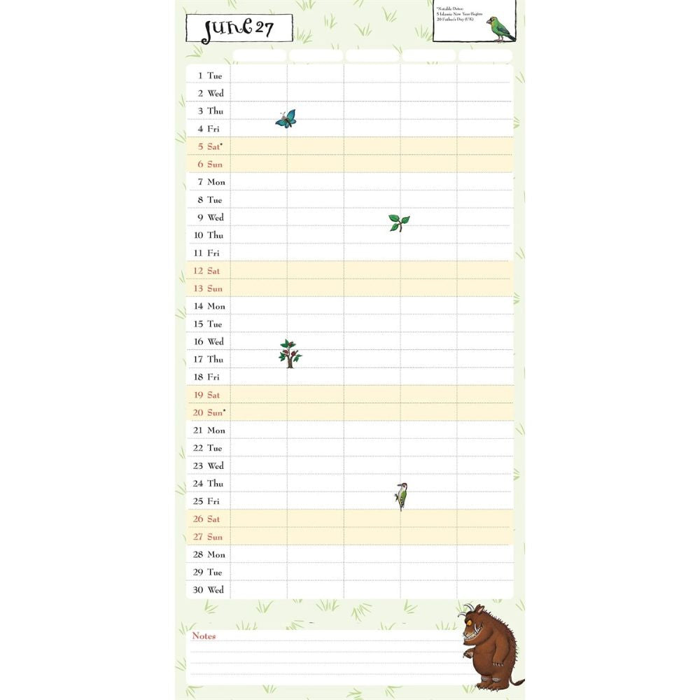 Julia Donaldson, Gruffalo Family Planner 2026 - 2027