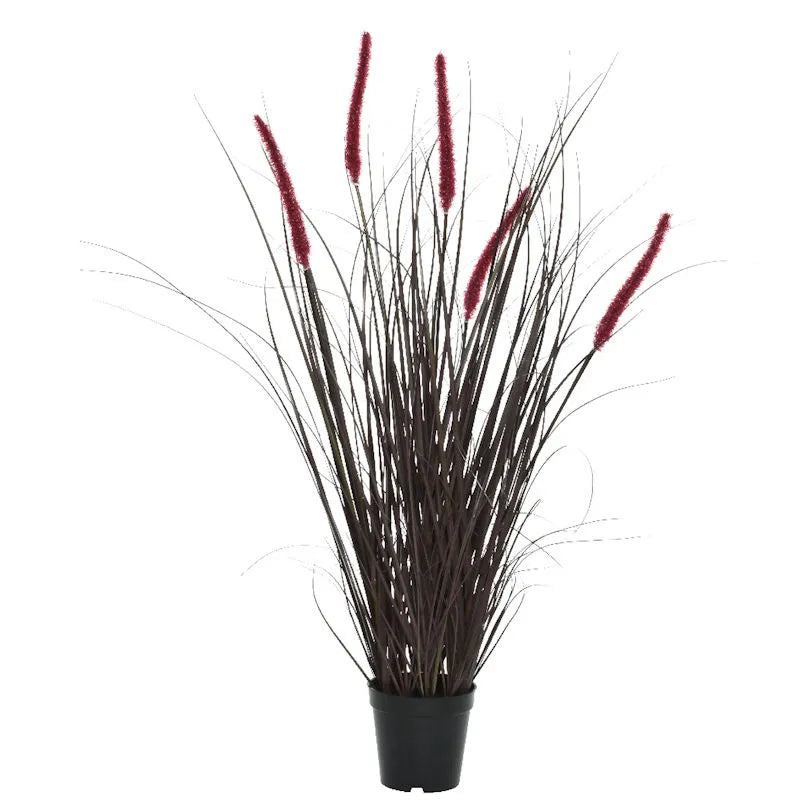 Kaemingk 90cm Artificial Grass with Burgandy Ears in a Pot