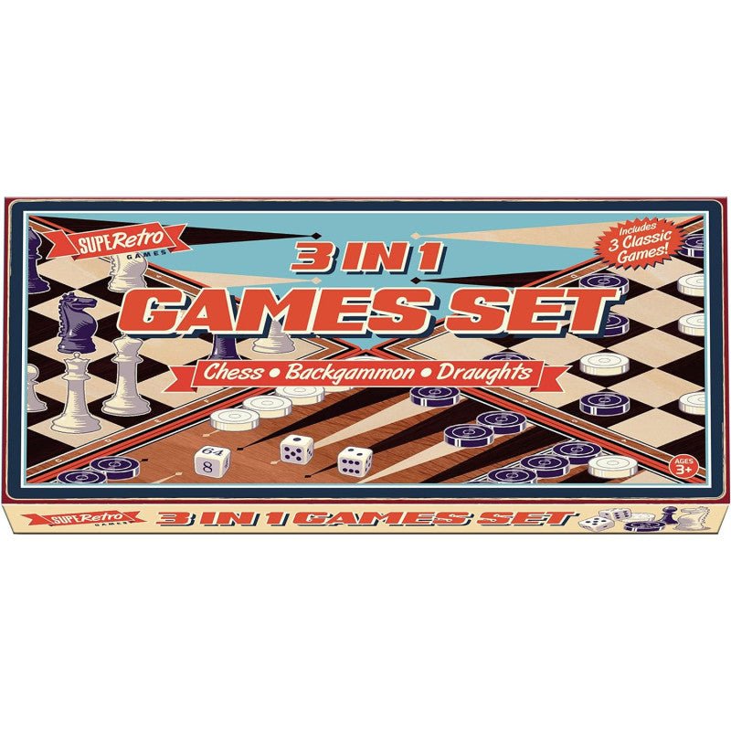 Kandy Toys Retro 3 In 1 Board Games - Old Railway Line Garden Centre