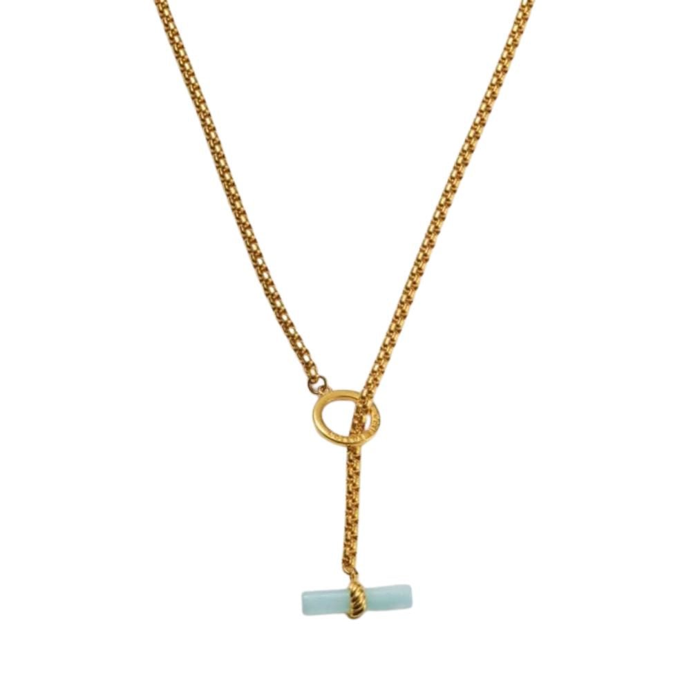 Katie Loxton Azura Waterproof T-Bar Necklace - Gold - Old Railway Line Garden Centre